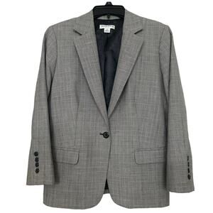 Pendleton Vintage Gray Petite 14 Virgin Wool Glen Plaid Blazer Classic Old Money